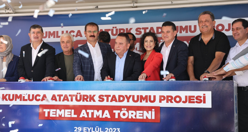 Kumluca Atatürk Stadyumu’nun temeli törenle atıldı  Başkan Böcek: ‘Mart’ta hizmete açılacak’